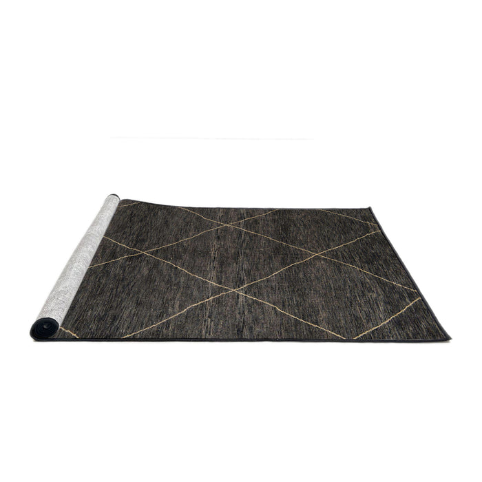 Sideview of Machine Washable Abstract Gray Rug, wshabs5417