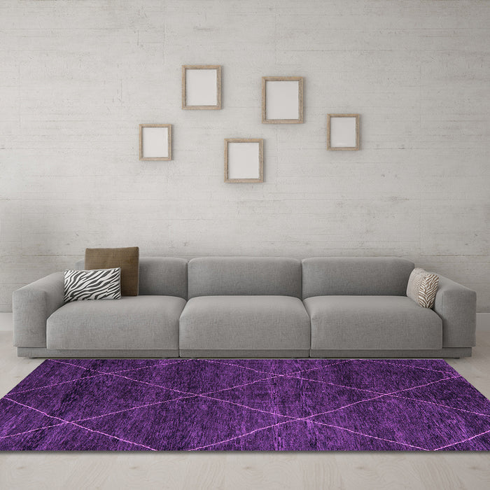 Machine Washable Abstract Purple Modern Area Rugs in a Living Room, wshabs5417pur