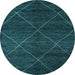 Round Abstract Light Blue Modern Rug, abs5417lblu