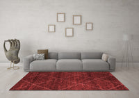 Machine Washable Abstract Red Modern Rug, wshabs5417red