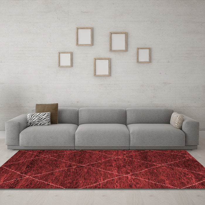Modern Red Washable Rugs