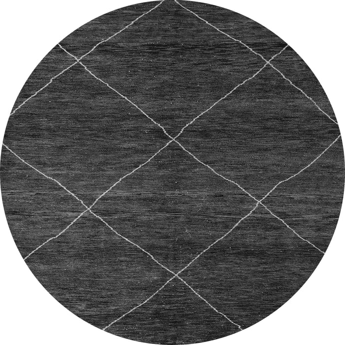 Round Abstract Gray Modern Rug, abs5417gry
