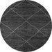 Round Abstract Gray Modern Rug, abs5417gry