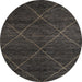 Round Machine Washable Abstract Gray Rug, wshabs5417