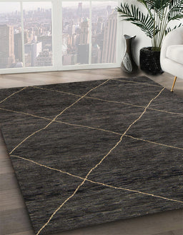 Abstract Gray Modern Rug in Family Room, abs5417