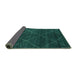 Sideview of Abstract Turquoise Modern Rug, abs5417turq