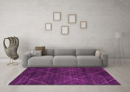 Machine Washable Abstract Pink Modern Rug in a Living Room, wshabs5417pnk