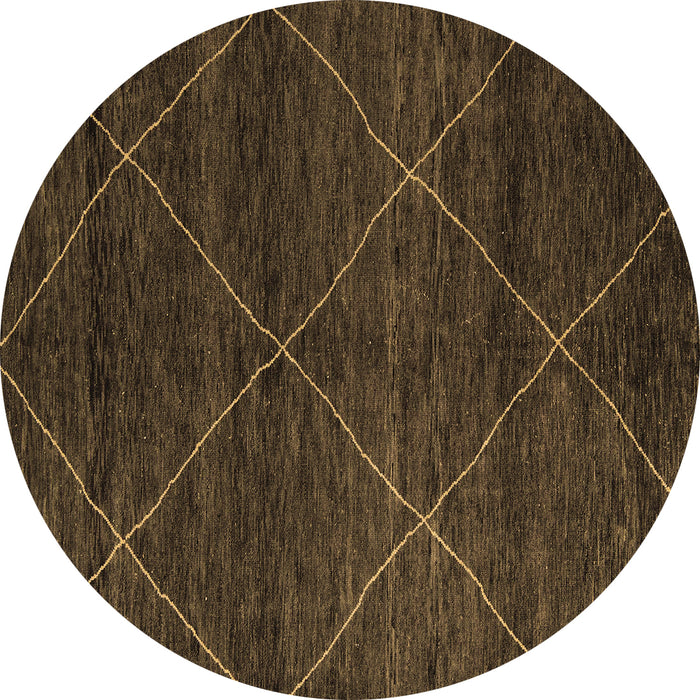 Round Machine Washable Abstract Brown Modern Rug, wshabs5417brn