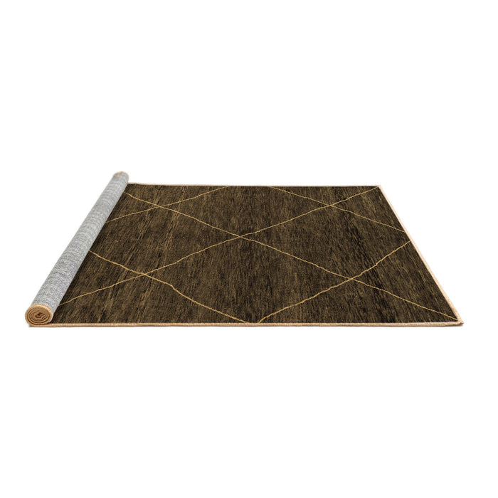 Sideview of Machine Washable Abstract Brown Modern Rug, wshabs5417brn