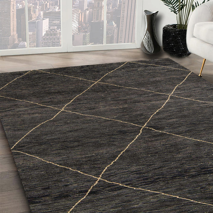 Abstract Gray Modern Rug in Family Room, abs5417