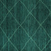 Square Machine Washable Abstract Turquoise Modern Area Rugs, wshabs5417turq