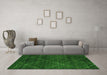 Machine Washable Abstract Green Modern Area Rugs in a Living Room,, wshabs5417grn