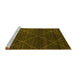 Sideview of Machine Washable Abstract Yellow Modern Rug, wshabs5417yw