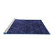 Sideview of Machine Washable Abstract Blue Modern Rug, wshabs5417blu