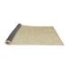 Sideview of Abstract Brown Gold Solid Rug, abs5418