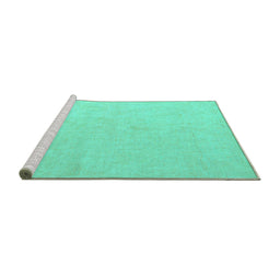 Sideview of Machine Washable Solid Turquoise Modern Area Rugs, wshabs5418turq