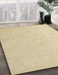 Abstract Brown Gold Solid Rug, abs5418