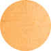 Round Solid Orange Modern Rug, abs5418org