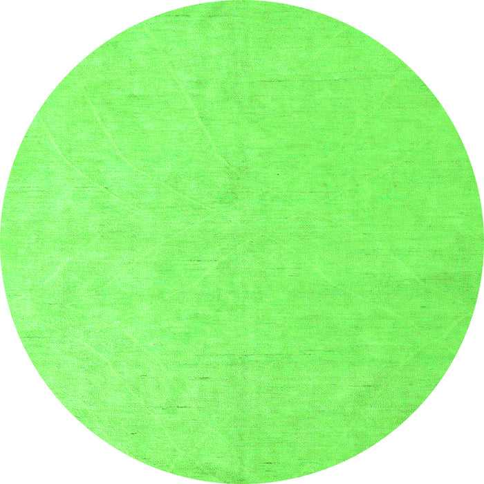 Round Solid Green Modern Rug, abs5418grn