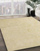 Machine Washable Abstract Brown Gold Rug in a Family Room, wshabs5418