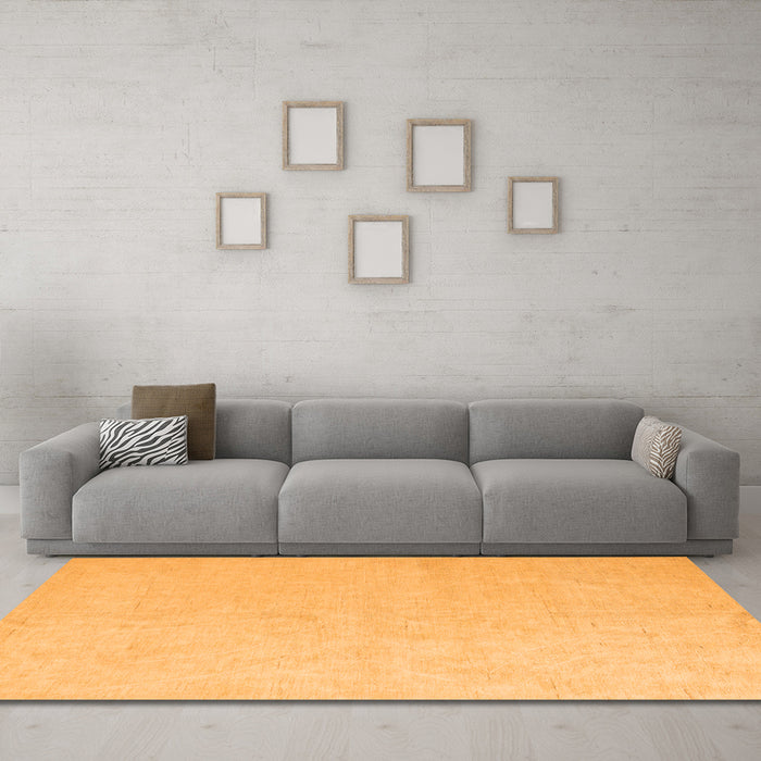 Machine Washable Solid Orange Modern Area Rugs in a Living Room, wshabs5418org