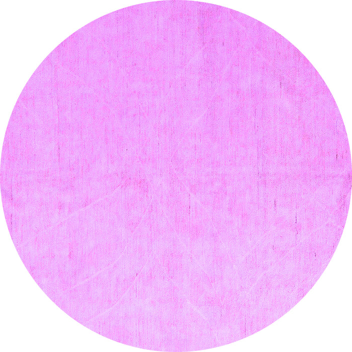Round Machine Washable Solid Purple Modern Area Rugs, wshabs5418pur