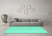 Machine Washable Solid Turquoise Modern Area Rugs in a Living Room,, wshabs5418turq