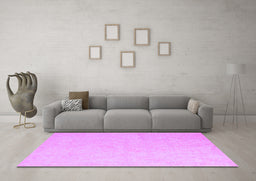 Machine Washable Solid Purple Modern Area Rugs in a Living Room, wshabs5418pur