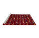 Sideview of Machine Washable Abstract Tomato Red Rug, wshabs5419