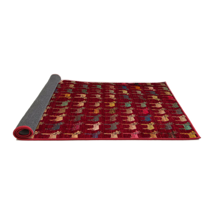 Sideview of Abstract Red Modern Rug, abs5419