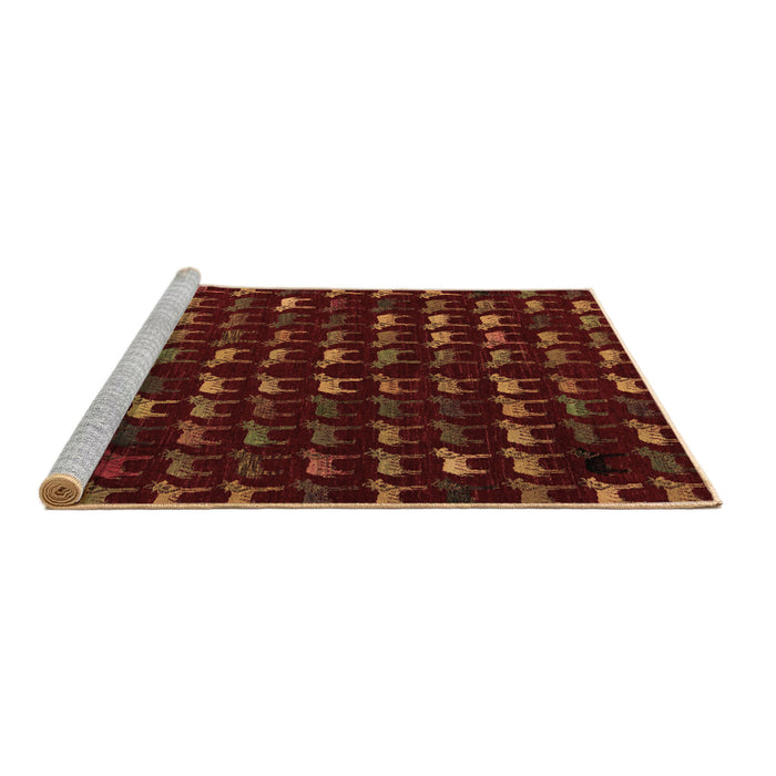 Sideview of Machine Washable Abstract Brown Modern Rug, wshabs5419brn