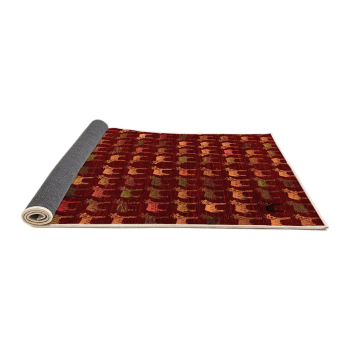 Sideview of Abstract Orange Modern Rug, abs5419org