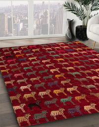 Abstract Red Modern Rug, abs5419