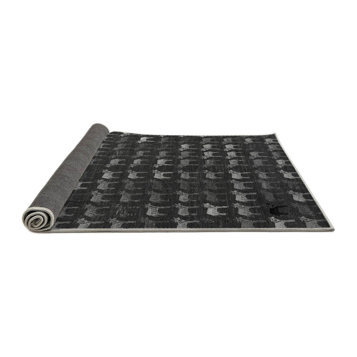 Sideview of Abstract Gray Modern Rug, abs5419gry