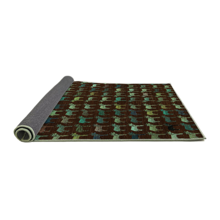 Sideview of Abstract Turquoise Modern Rug, abs5419turq