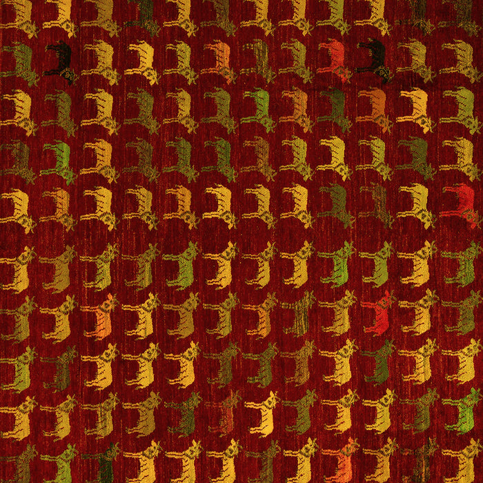 Square Abstract Yellow Modern Rug, abs5419yw