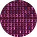 Round Abstract Purple Modern Rug, abs5419pur