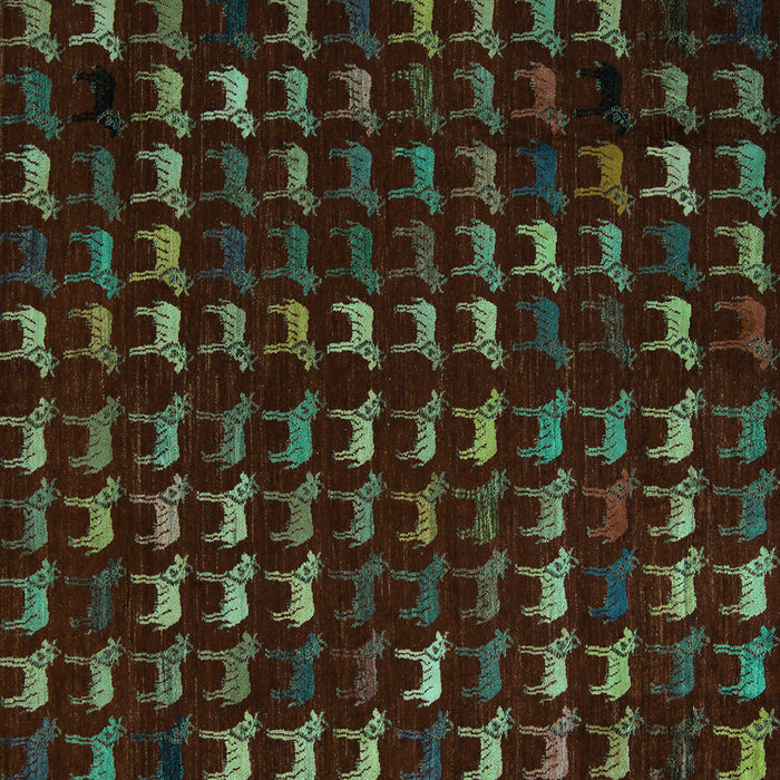 Square Machine Washable Abstract Turquoise Modern Area Rugs, wshabs5419turq