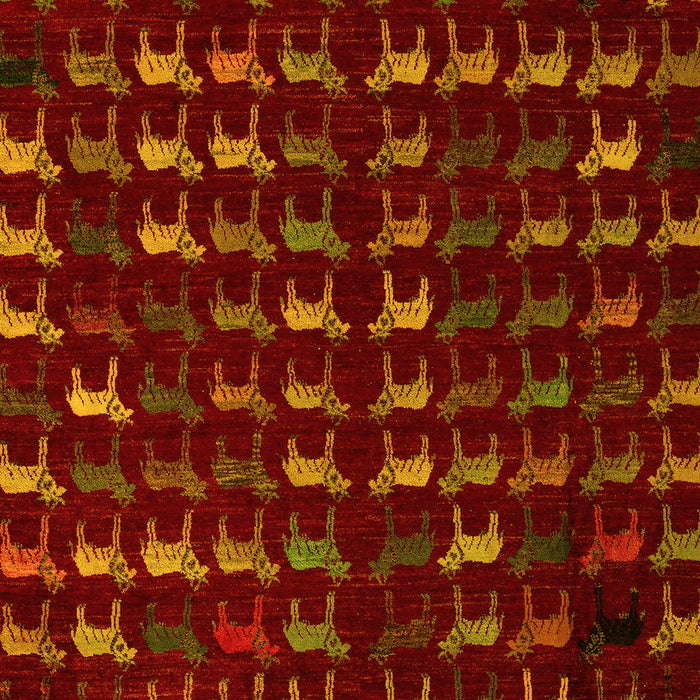 Machine Washable Abstract Yellow Modern Rug, wshabs5419yw