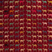 Square Abstract Red Modern Rug, abs5419