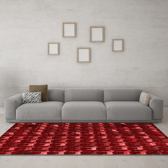 Modern Red Washable Rugs