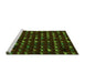 Sideview of Machine Washable Abstract Green Modern Area Rugs, wshabs5419grn