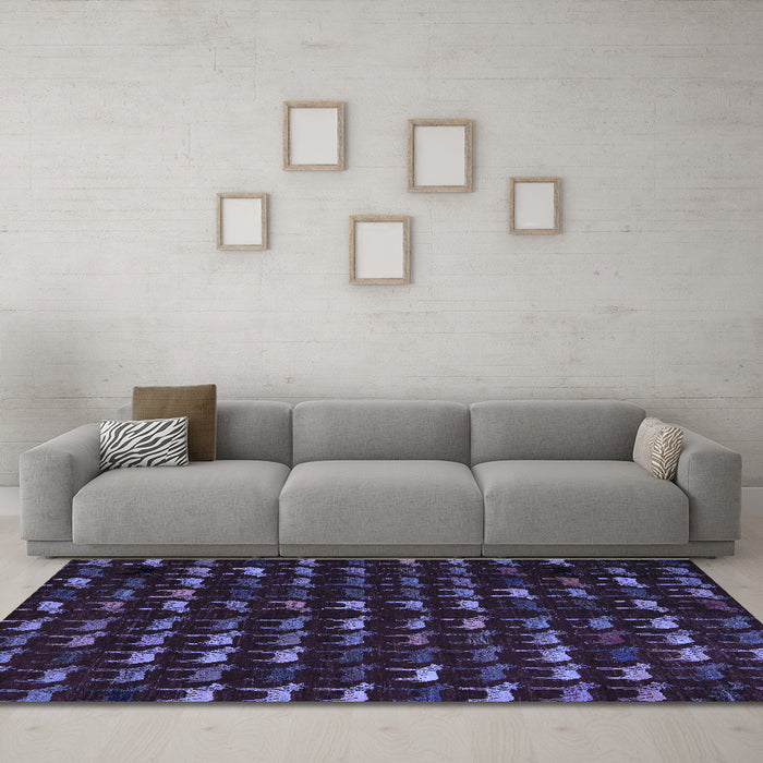 Machine Washable Abstract Blue Modern Rug in a Living Room, wshabs5419blu