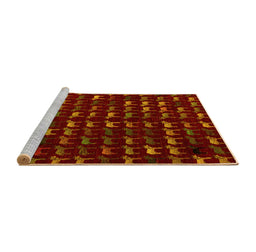Sideview of Machine Washable Abstract Yellow Modern Rug, wshabs5419yw