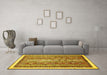 Machine Washable Abstract Yellow Modern Rug in a Living Room, wshabs541yw