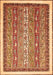 Machine Washable Abstract Orange Modern Area Rugs, wshabs541org