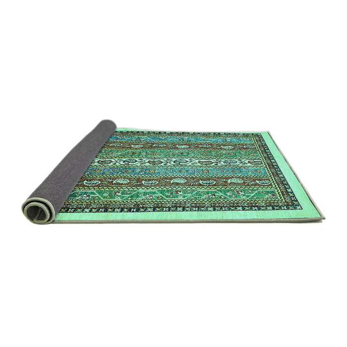 Sideview of Abstract Turquoise Modern Rug, abs541turq