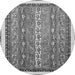 Round Abstract Gray Modern Rug, abs541gry