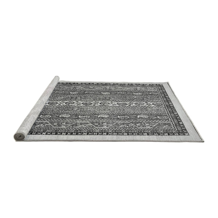Sideview of Machine Washable Abstract Gray Modern Rug, wshabs541gry