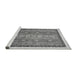 Sideview of Machine Washable Abstract Gray Modern Rug, wshabs541gry